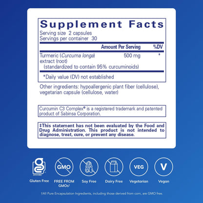 Pure Encapsulations Curcumin - 500 mg - Supports Joint Health & Liver Health - Curcuma Longa Capsule - Maple Wellness Supplements