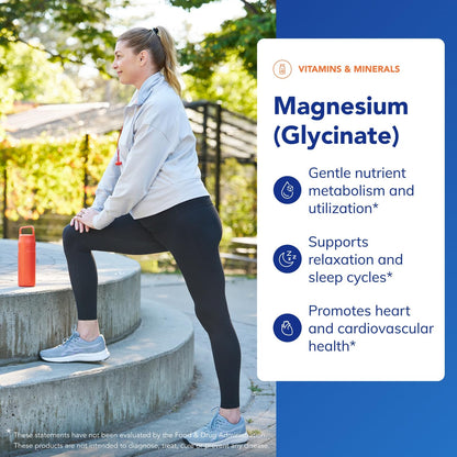 Pure Encapsulations Magnesium (Glycinate) - Supplement to Support Stress Relief, Sleep, Heart Health, Nerves, Muscles, and Metabolism* - with Magnesium Glycinate - 90 Capsules - Maple Wellness Supplements