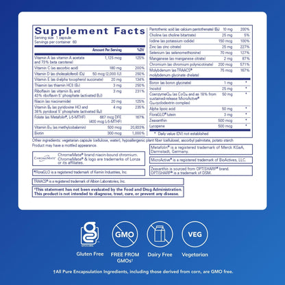 Pure Encapsulations O.N.E. Multivitamin - Once Daily Multivitamin with Antioxidant Complex Metafolin, CoQ10, and Lutein to Support Vision - Maple Wellness Supplements