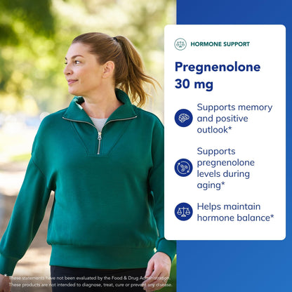 Pure Encapsulations Pregnenolone - 30 mg - Hormone Support - Memory Support - Gluten Free & Vegan - 180 Capsules - Maple Wellness Supplements