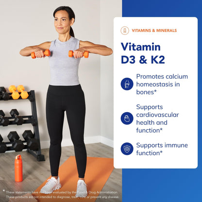 Pure Encapsulations Vitamin D3 & K2 - Bone & Vascular Health Support - Immune Function Support - Gluten Free - Non-GMO - 120 Capsules - Maple Wellness Supplements