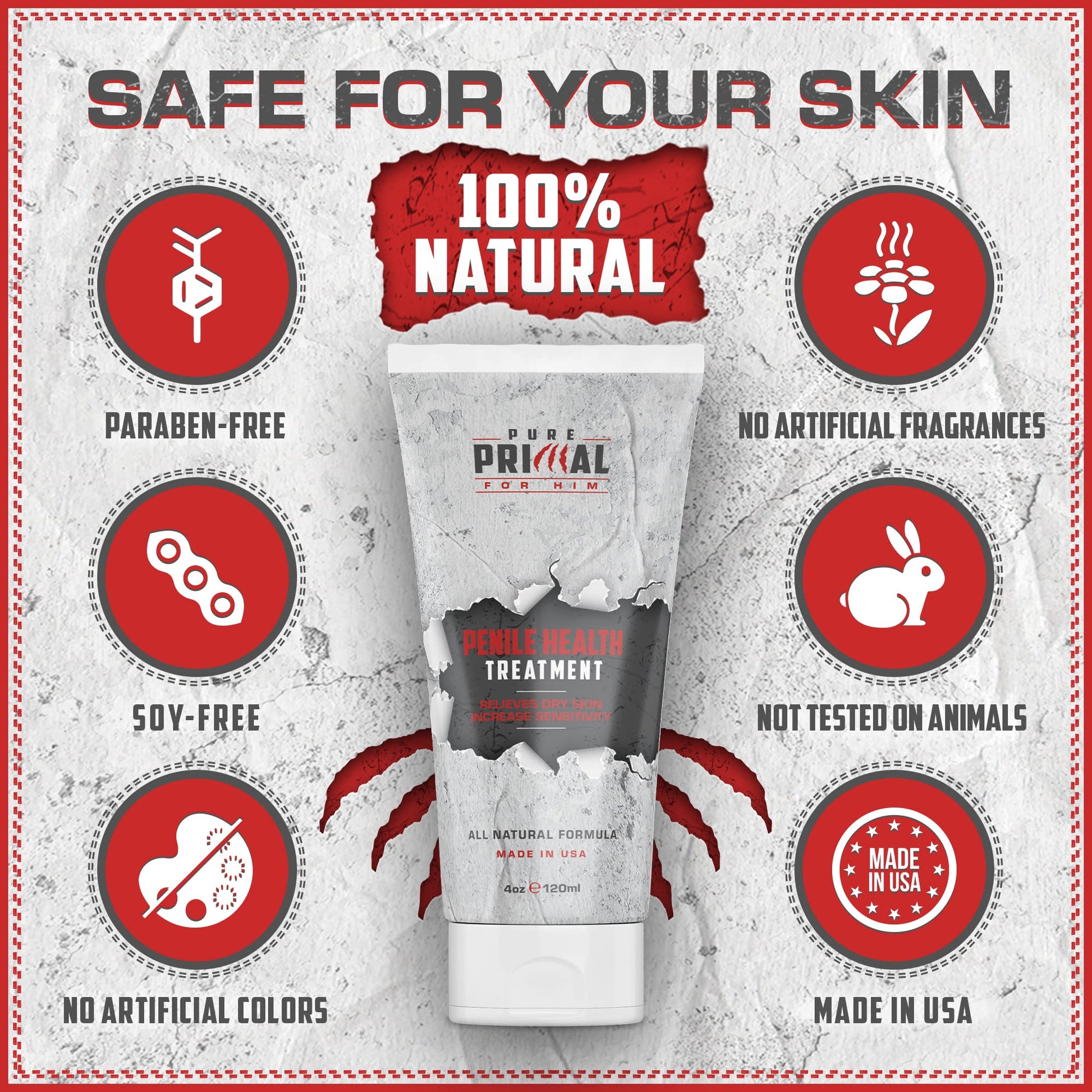 Pure Primal Premium Penile Health Cream - Advanced Moisturizing Penile Cream - Maple Wellness Supplements