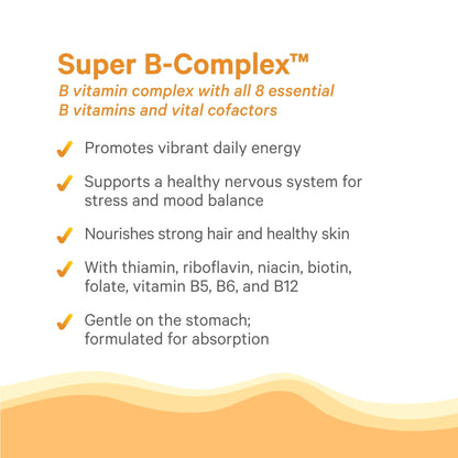 PURE SYNERGY Super B-Complex | Vitamin B Complex Made with Organic Whole Foods | Vegan Supplement with Natural Vitamin B12, Niacin, and Folate | for Energy - Maple Wellness Supplements