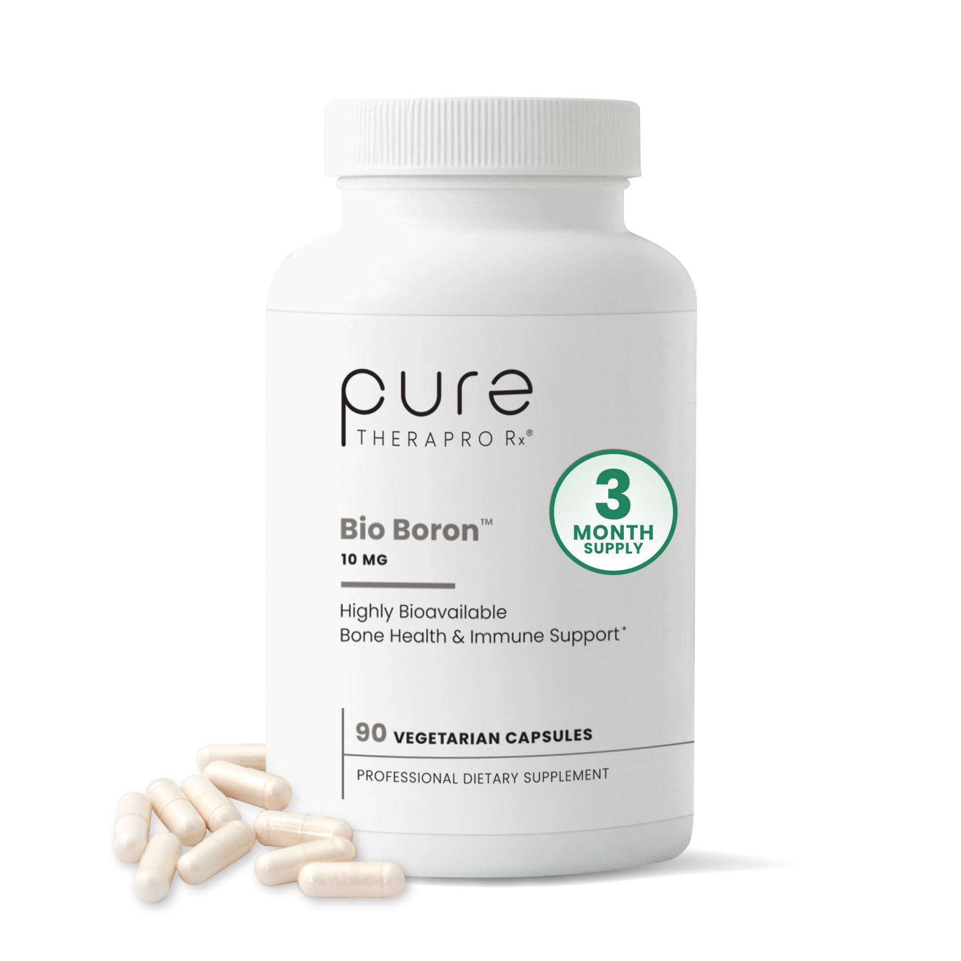 Pure TheraPro Rx Bio Boron 10mg, 3 Months Supply - Bororganic Glycine Boron for Men & Women - Premium Formula for Bone Health, Joint Flexibility - Maple Wellness Supplements