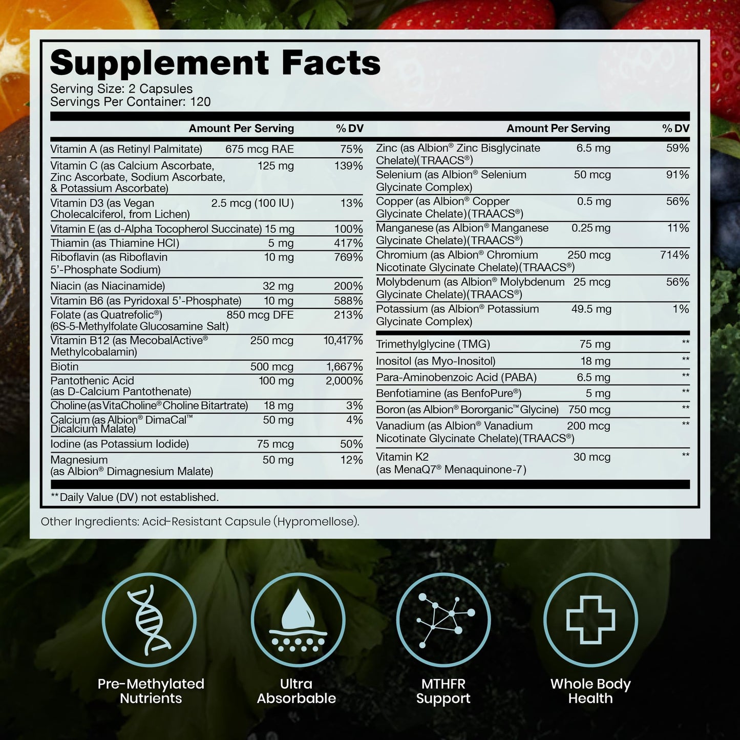 Pure Therapro Rx Methylated Multivitamin for Men and Women | Made in USA | Methyl Multi Without Iron Methyl B12 & Methylfolate - Maple Wellness Supplements