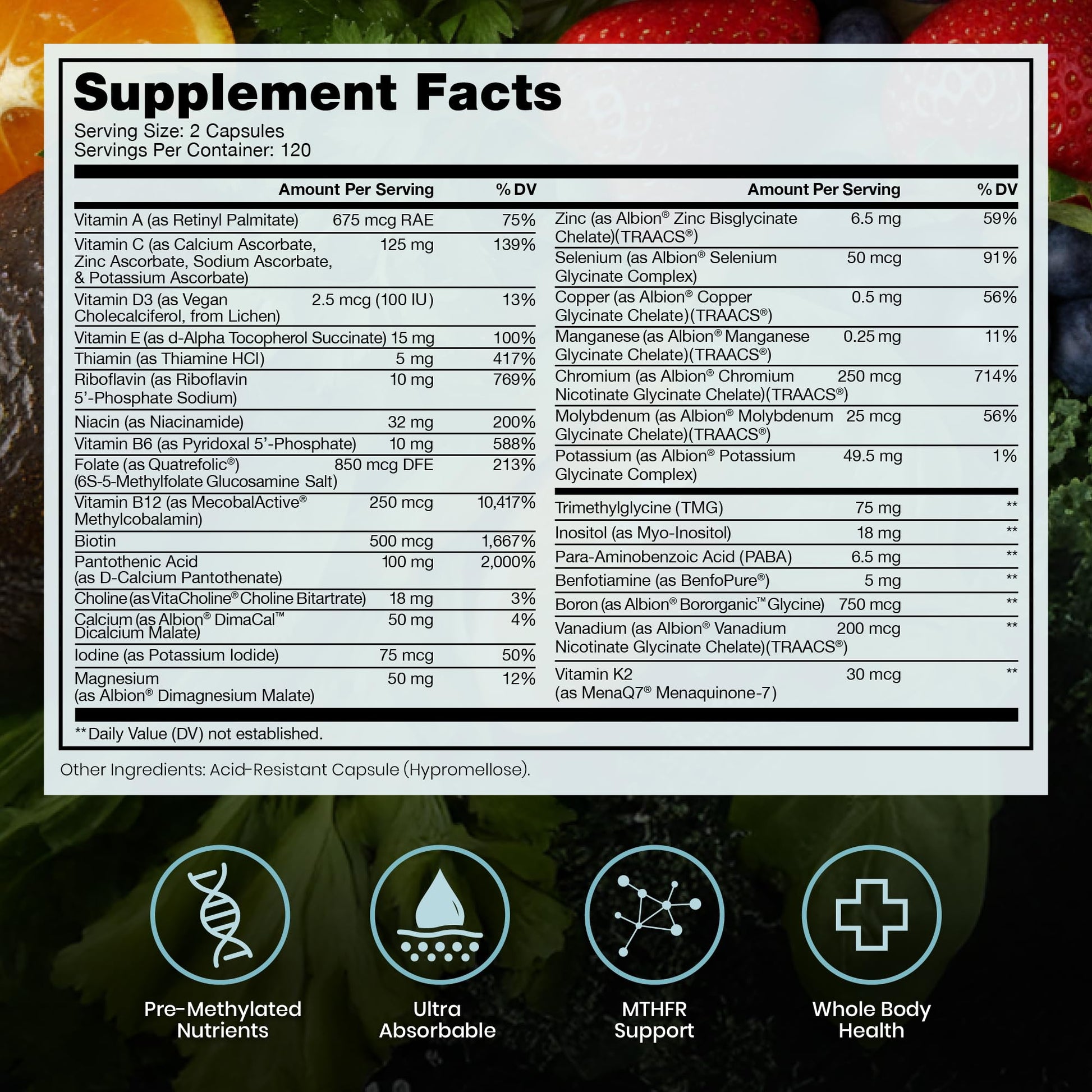Pure Therapro Rx Methylated Multivitamin for Men and Women | Made in USA | Methyl Multi Without Iron Methyl B12 & Methylfolate - Maple Wellness Supplements