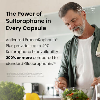 Pure Therapro Rx OncoProtect ES HIGH DOSE Sulforaphane Supplement, Made in USA | 2 Month Supply | 706 mg Patented Activated BroccoRaphanin Broccoli Seed Extract | Glucoraphanin + Myrosinase - Maple Wellness Supplements