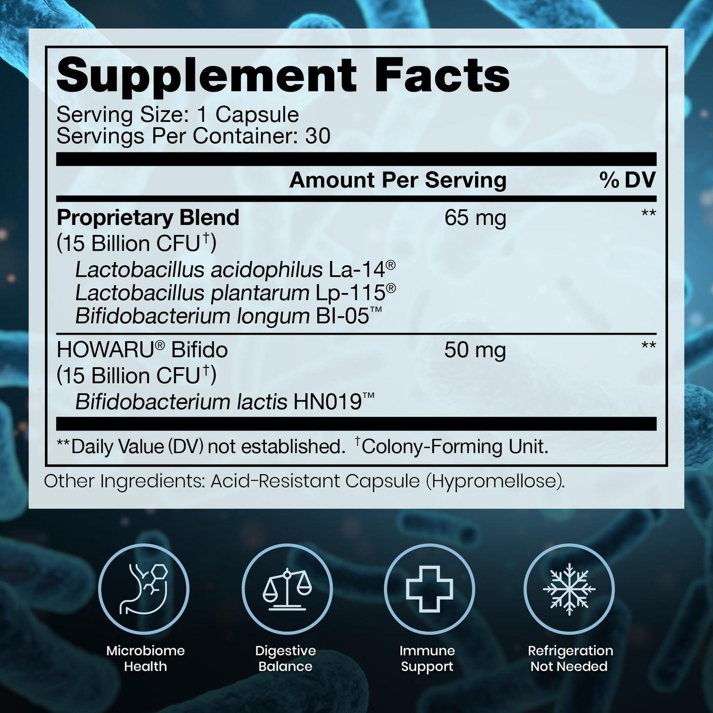 Pure Therapro Rx Power Probiotic Daily - 30 Acid-Resistant Capsules | 4 Proven Strains - 30 Billion CFU/Capsule | Patented Activ-Vial Desiccant Bottle - Maple Wellness Supplements