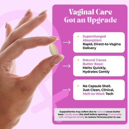 PURE WOMAN - Pause-Me-Not Suppositories - Menopausal Symptom Relief - Natural Ingredients - Relieves Hot Flashes & Vaginal Dryness - Promotes Stable Mood - Enhanced Vaginal Relief - 10 Pk - Maple Wellness Supplements