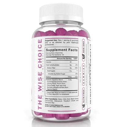 PUREFINITY Fiber Gummies for Adults with Inulin FOS from Chicory Root, Sugar Free Prebiotic Supplement for Daily Digestion - Maple Wellness Supplements