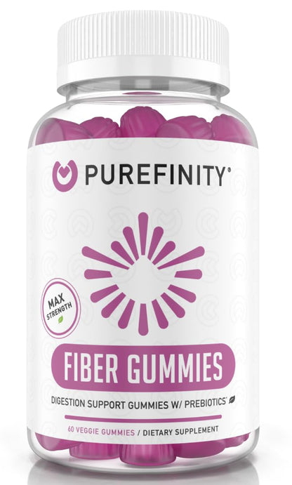 PUREFINITY Fiber Gummies for Adults with Inulin FOS from Chicory Root, Sugar Free Prebiotic Supplement for Daily Digestion - Maple Wellness Supplements