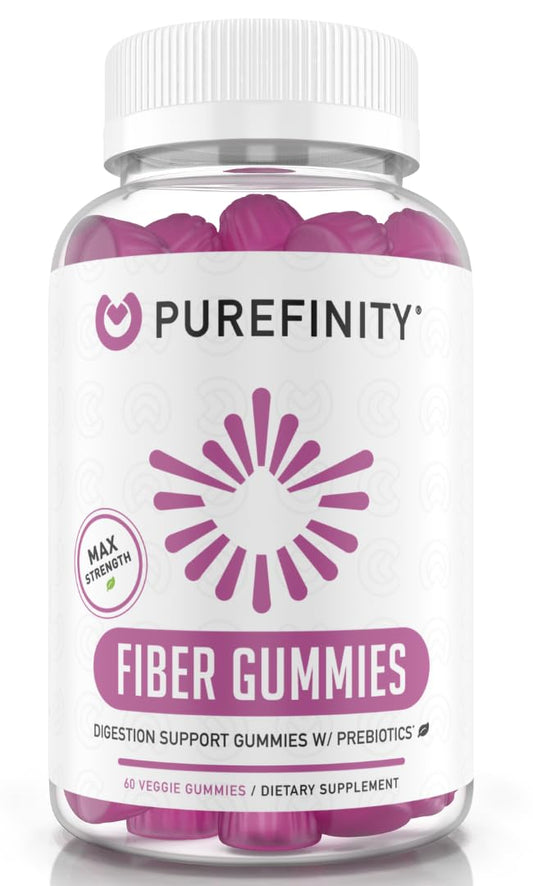 PUREFINITY Fiber Gummies for Adults with Inulin FOS from Chicory Root, Sugar Free Prebiotic Supplement for Daily Digestion - Maple Wellness Supplements