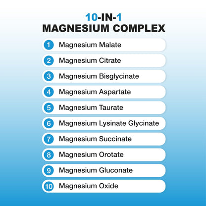 Puregen Labs 10 in 1 Magnesium Complex 500mg with B6-120 Veggie Capsules [High Absorption and Bioactivity] Non-GMO, NO Gluten and Dairy - Maple Wellness Supplements
