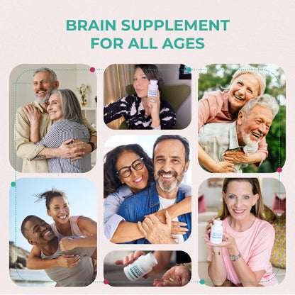 PUREHEALTH RESEARCH Ageless Brain Supplements for Memory and Focus - Nootropic Brain Health Supplement for Adults - with Bacopa Monieri, Alpha GPC, L-Tyrosine, Vitamin B6, Niacin & More, 60 Capsules - Maple Wellness Supplements