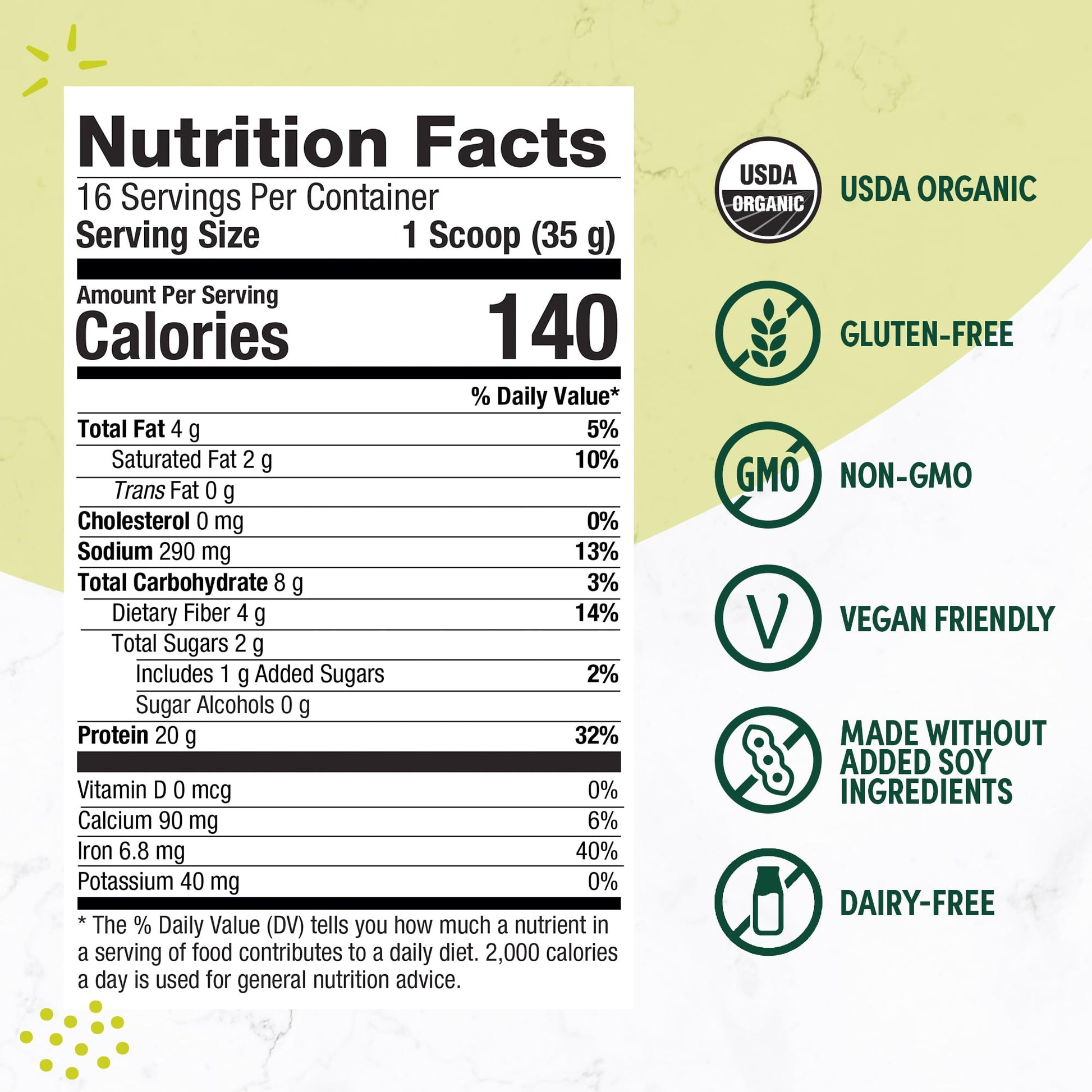 Purely Inspired Plant-Based Protein Powder for Men & Women, Creamy French Vanilla (16 Servings) - Vegan & Organic - 20g of Pea Protein Powder for Smoothies & Shakes - Dairy-Free, & Gluten-Free - Maple Wellness Supplements