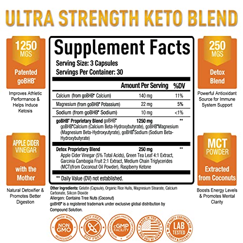 Purely Optimal Keto BHB + Apple Cider Vinegar Capsules with The Mother - Keto Diet - Maple Wellness Supplements