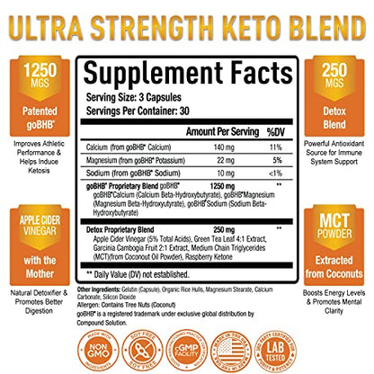 Purely Optimal Keto BHB + Apple Cider Vinegar Capsules with The Mother - Keto Diet - Maple Wellness Supplements