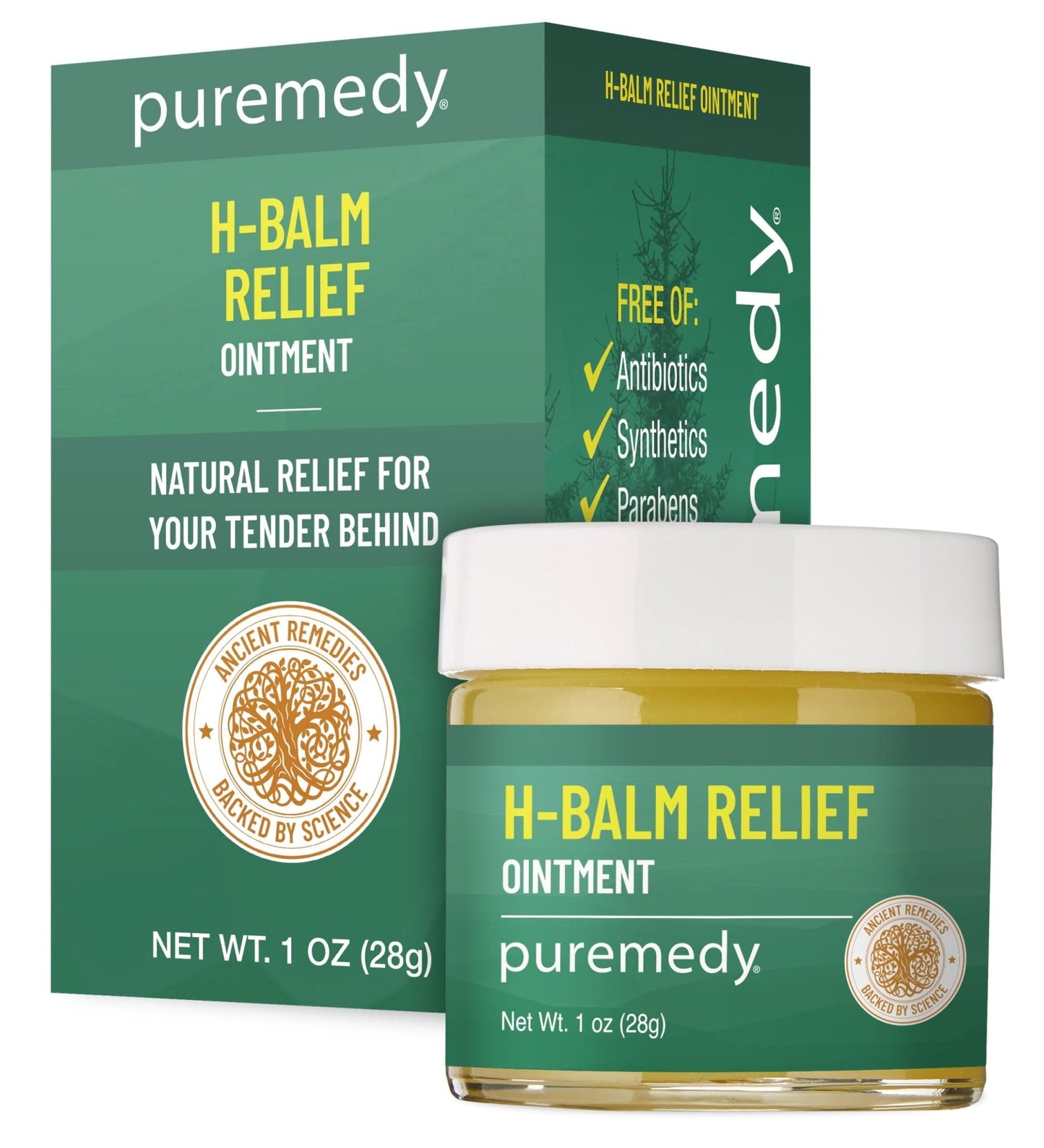 Puremedy - H-Relief Balm - All-Natural Salve for Bottom Lumps and Fissures, with Only Certified Organic or Wild Harvested Ingredients, 1 oz - Maple Wellness Supplements