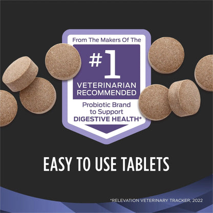 Purina Pro Plan Veterinary Supplements FortiFlora Daily Probiotics for Dogs Chewable Tablets for Digestive Gut Health and Diarrhea - 90 ct. Canister - Maple Wellness Supplements