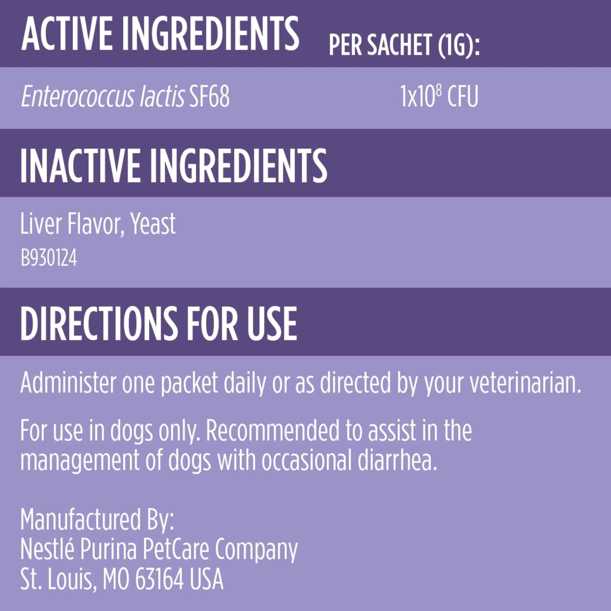 Purina Pro Plan Veterinary Supplements FortiFlora Daily Probiotics for Dogs, Helps Digestive Gut Health and Diarrhea - 30 ct. Box - Maple Wellness Supplements