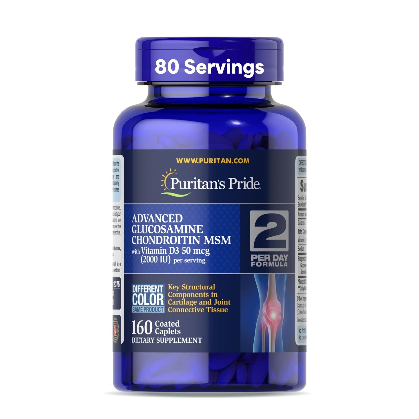 Puritan's Pride Advanced Glucosamine Chondroitin MSM with Vitamin D3 50mcg (2000 IU), Dietary Supplement for Joint Health - Maple Wellness Supplements