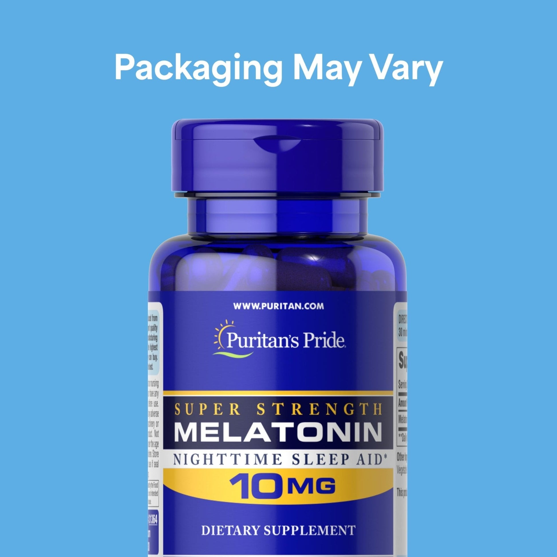 Puritan's Pride Premium Super Strength Melatonin 10mg Sleep Aid, Dietary Supplement for Sound, Restful, & Longer Sleep Support, 4 Month Supply, - Maple Wellness Supplements