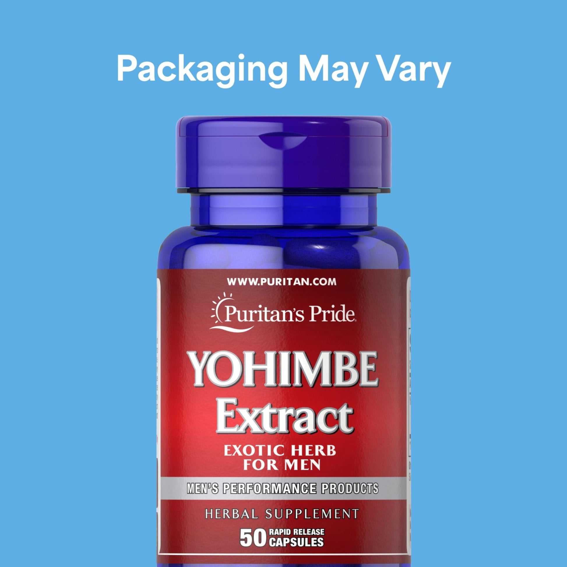 Puritan's Pride Yohimbe Exotic Herb for Men 250 mg (1000mg Equivalent), Dietary Supplement, 50 Rapid Release Capsules - Maple Wellness Supplements