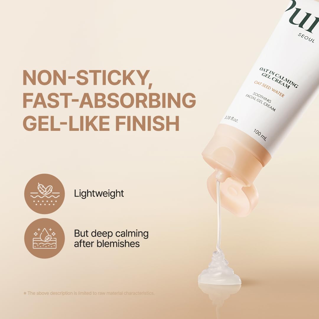PURITO Oat In Calming Gel Cream, Non-Comedogenic, 77% Oat Seed Water Lightweight Water-Gel Face Moisturizer - Maple Wellness Supplements