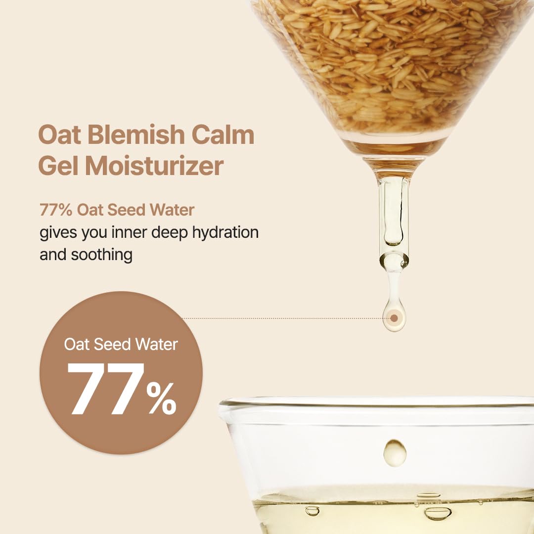 PURITO Oat In Calming Gel Cream, Non-Comedogenic, 77% Oat Seed Water Lightweight Water-Gel Face Moisturizer - Maple Wellness Supplements