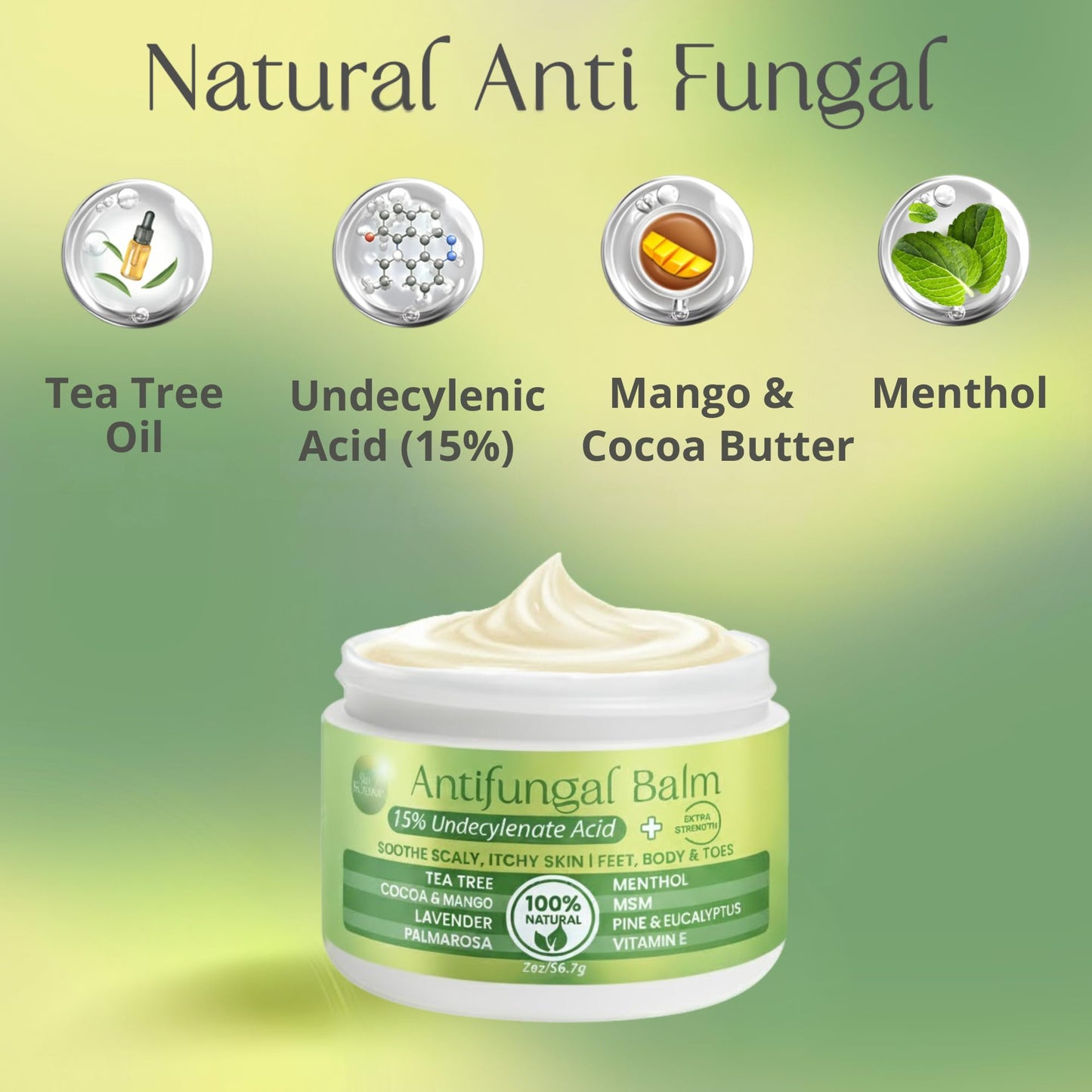 PURPLE CANYON Anti Fungal Balm with 15% Undecylenic Acid – Antifungal for Athletes Foot, Jock Itch & Ringworm – Tea Tree, Menthol & Essential Oils - Maple Wellness Supplements
