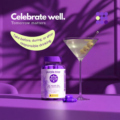 purple tree Post-Celebration Wellness Supplement for Liver Support & Hydration | Liposomal Dihydromyricetin (DHM), L-Glutathione, Milk Thistle - Maple Wellness Supplements