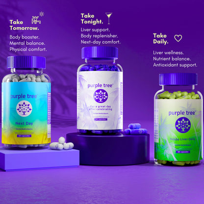 purple tree Post-Celebration Wellness Supplement for Liver Support & Hydration | Liposomal Dihydromyricetin (DHM), L-Glutathione, Milk Thistle - Maple Wellness Supplements