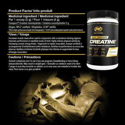 PVL Creapure Creatine – 100% Pure German Creatine Monohydrate Powder-Pharmaceutical Grade Muscle Building Supplement for Strength Training, Pre Workout & Post Workout Protein Support–410g 82 Servings - Maple Wellness Supplements