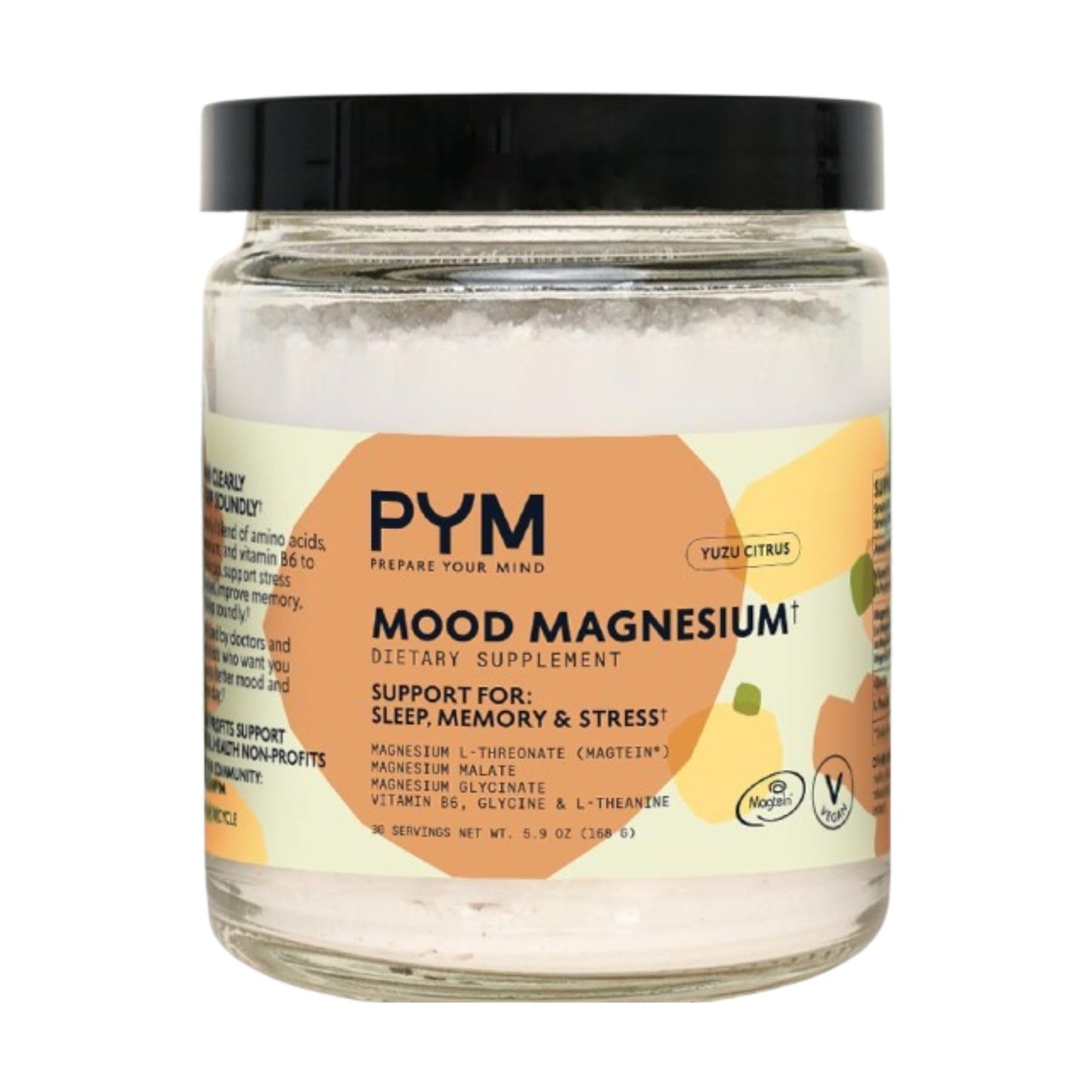 PYM Mood Magnesium Powder to Support Stress & Better Sleep, 30 Servings - Magnesium Glycinate, Magnesium Malate & l-Threonate, Yuzu Citrus | Non-GMO - Maple Wellness Supplements