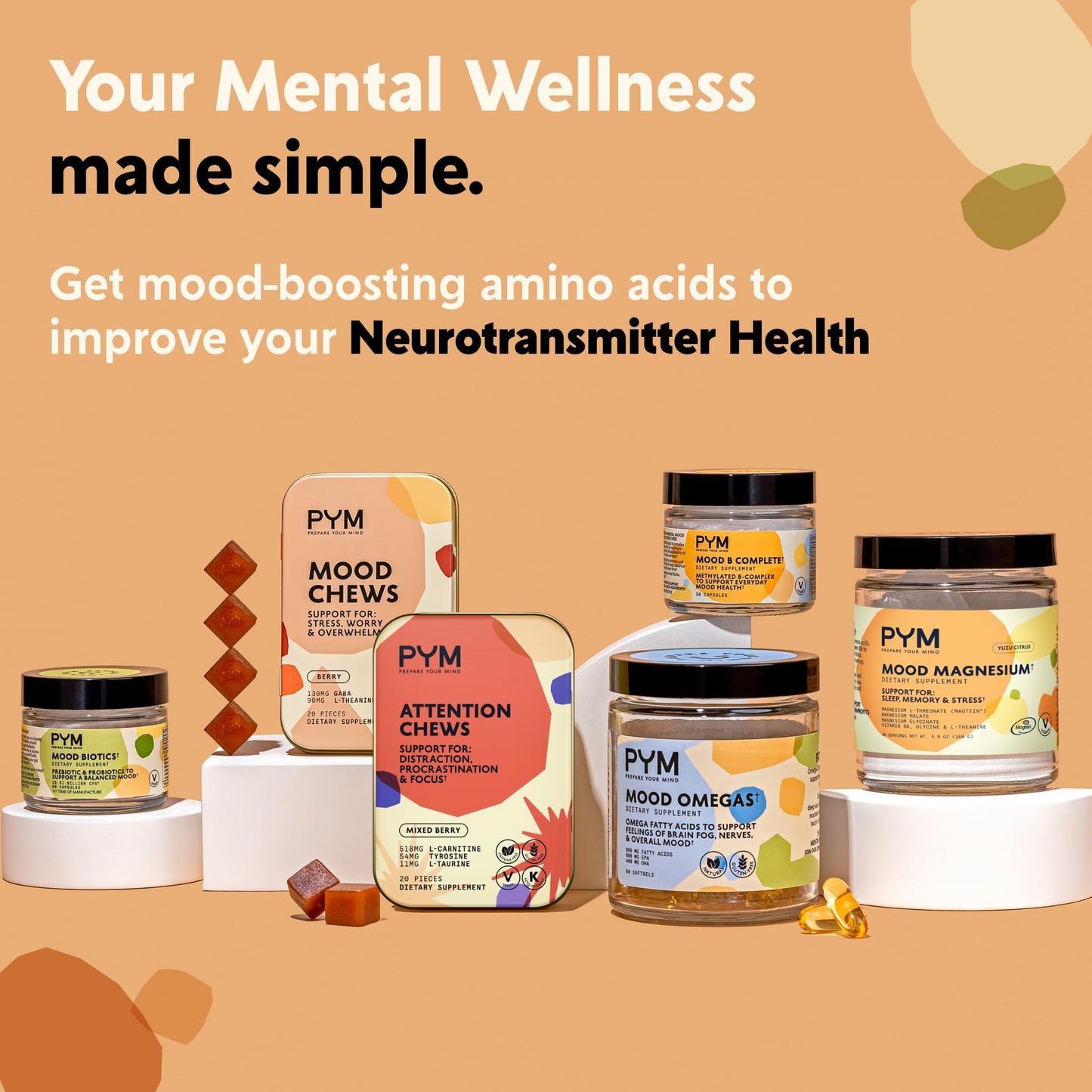 PYM Mood Magnesium Powder to Support Stress & Better Sleep, 30 Servings - Magnesium Glycinate, Magnesium Malate & l-Threonate, Yuzu Citrus | Non-GMO - Maple Wellness Supplements