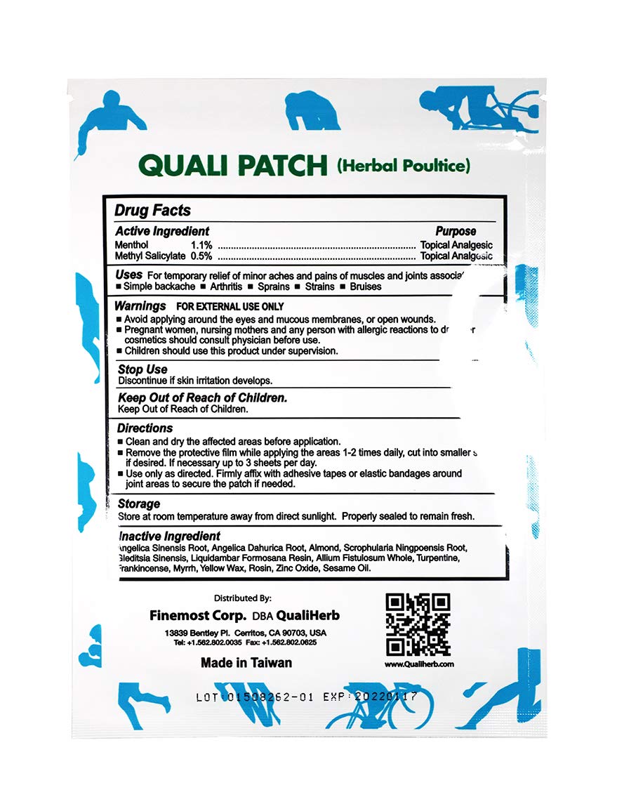 Quali Herbal Poultice Pain Relief Patch Muscle Pain Joint Pain Shoulder Pain Long Lasting Pain Patch 3 Sheets Per Pack - Maple Wellness Supplements
