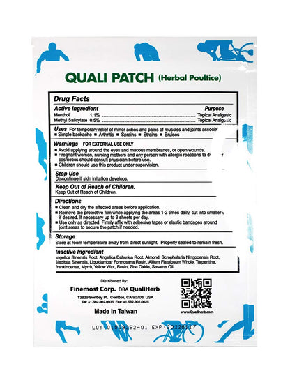 Quali Herbal Poultice Pain Relief Patch Muscle Pain Joint Pain Shoulder Pain Long Lasting Pain Patch 3 Sheets Per Pack - Maple Wellness Supplements