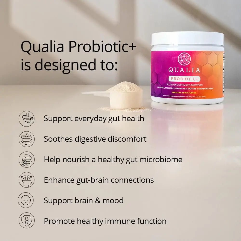 Qualia Probiotic - 28 Science-Backed Spore Probiotics, Prebiotics, and Postbiotics. Total Gut Support. Soothes Digestive discomfort. Ethically sourced. Promotes Akkermansia Growth. 1 Month Supply - Maple Wellness Supplements