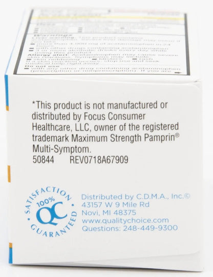 Quality Choice Maximum Strength Mentrual Pain Relief, Multi Symptom Pain Relief Caplets, Cramps, Headache, Bloating, Backache & Irritability, 20 Count Package - Maple Wellness Supplements