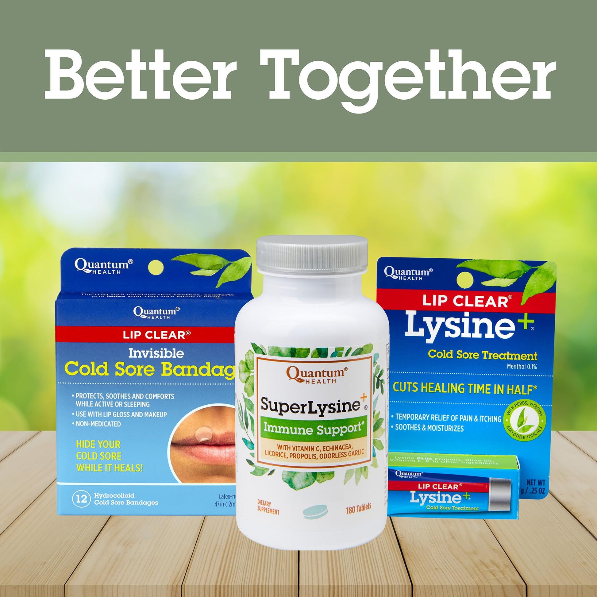Quantum Health Super Lysine+ / Advanced Formula Lysine+ Immune Support with Vitamin C, Echinacea, Licorice, Propolis, Odorless Garlic - Maple Wellness Supplements