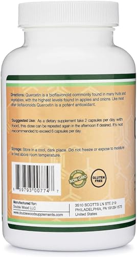 Quercetin with Bromelain - 120 Count (1,200mg Servings) Immune Health Capsules - Maple Wellness Supplements