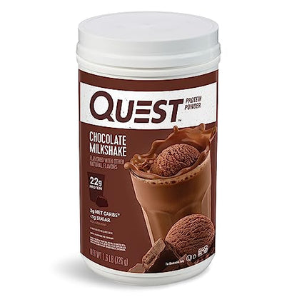 Quest Nutrition Chocolate Milkshake Protein Powder, 22g Protein, 2g Net Carbs, 1g Sugar - Maple Wellness Supplements