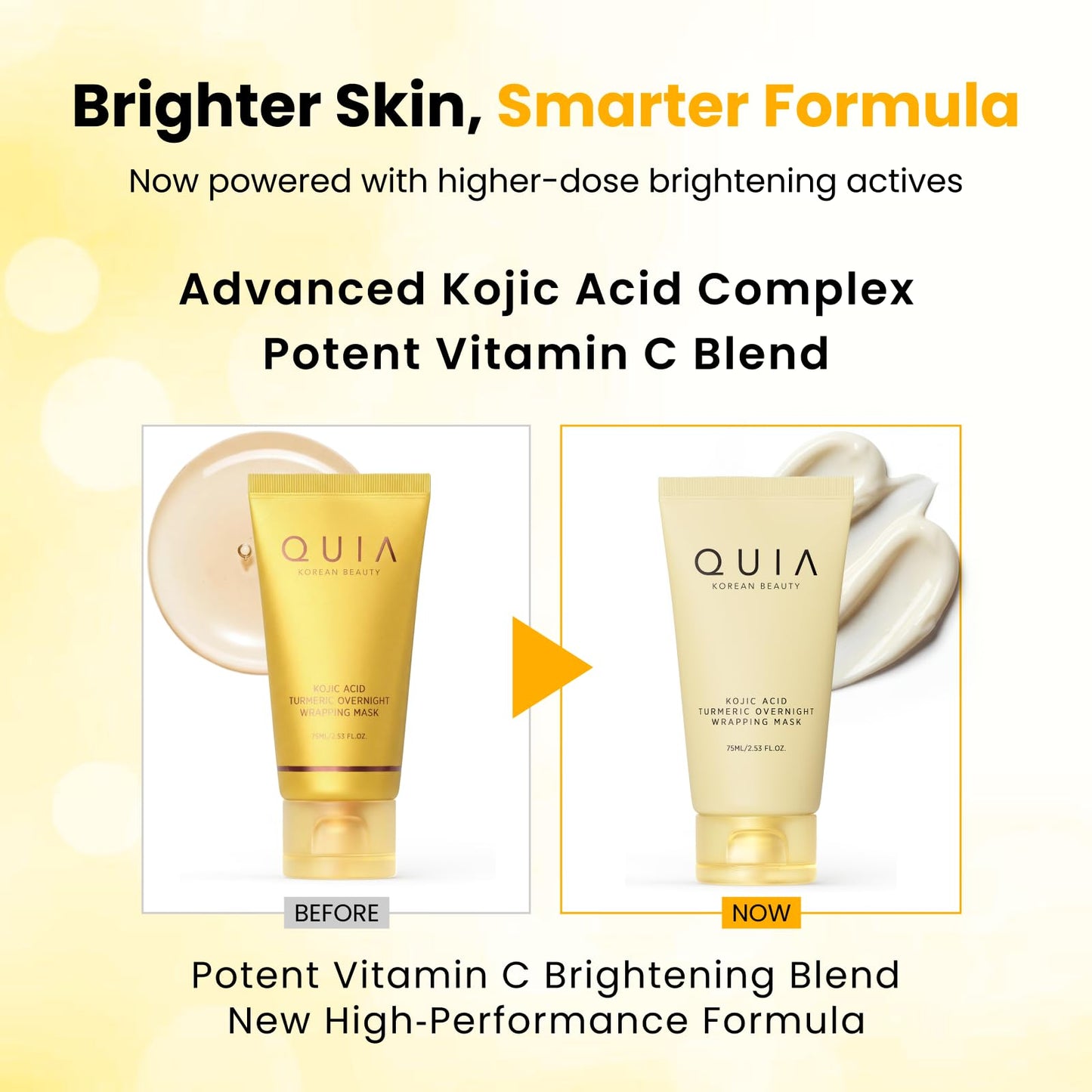 QUIA Turmeric + Kojic Acid Overnight Wrapping Mask – Hydration Mask for Glowing Skin - Maple Wellness Supplements