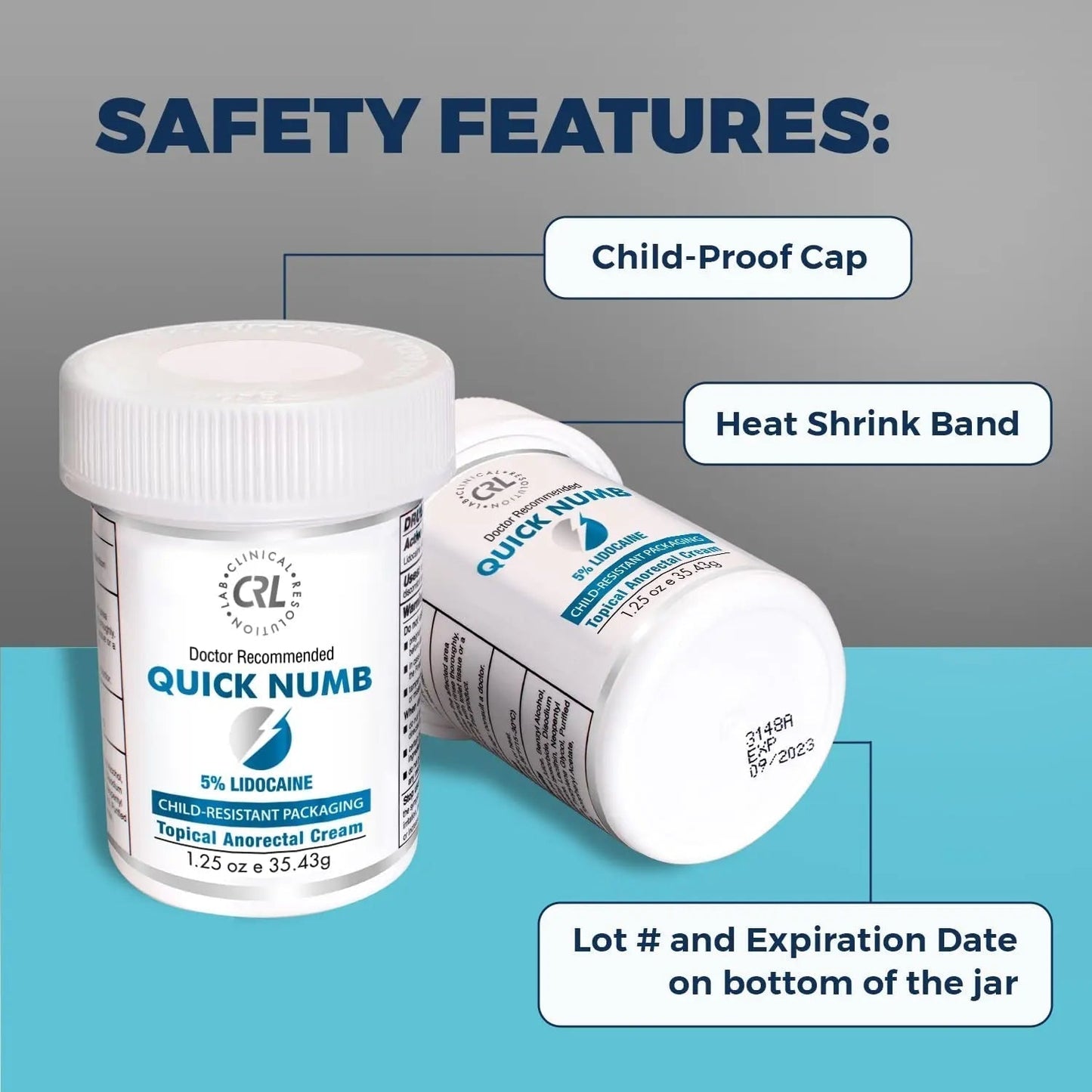 Quick Numb 5% Lidocaine Cream Maximum Strength Liposomal, Fast Itch Burn Pain Relief Cream with Aloe Allantoin Vitamin E, Gentle on Skin Support Healing Hemorrhoid Treatment 1.25 oz - Maple Wellness Supplements