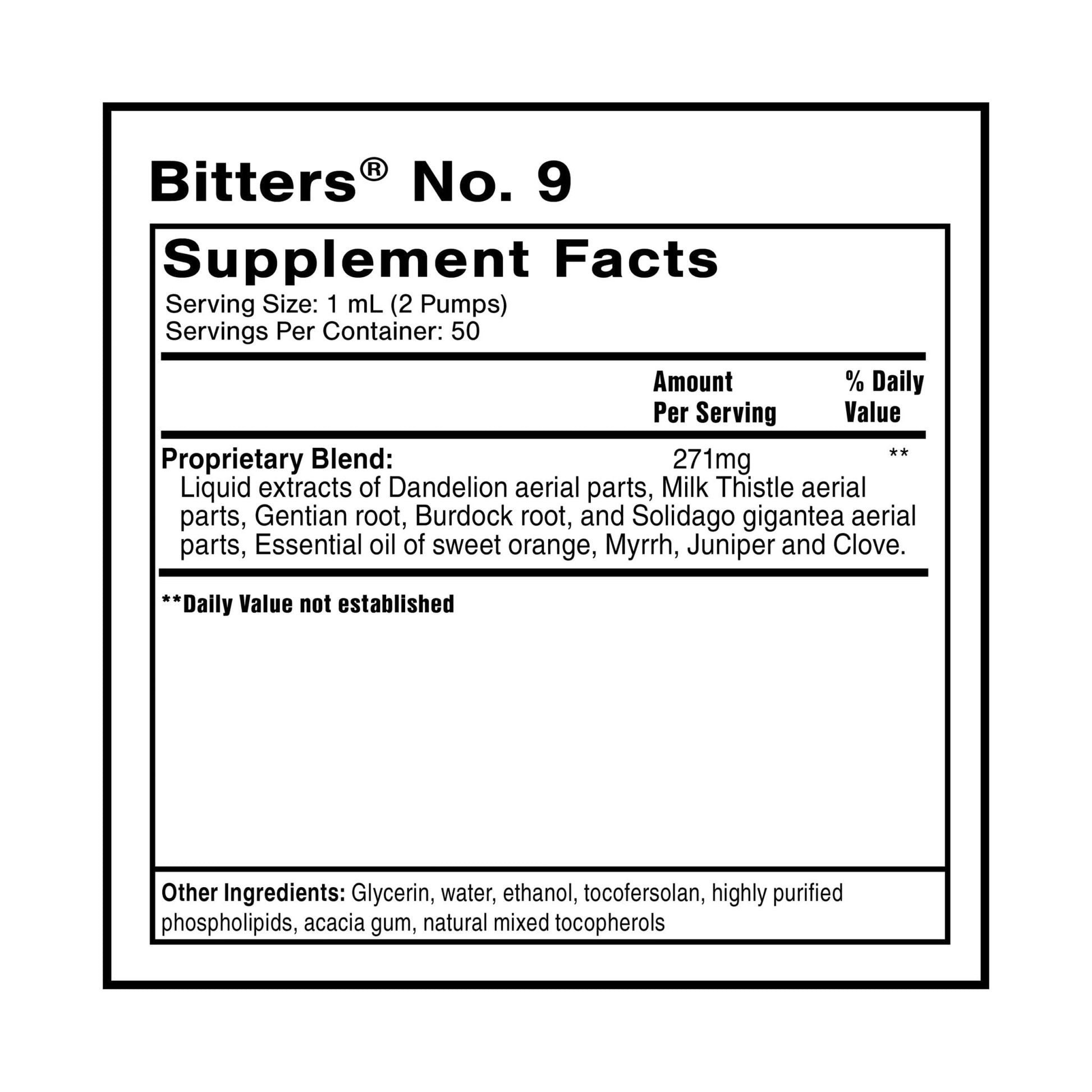Quicksilver Scientific Dr. Shade's Bitters No. 9 - for Digestion - Fast Acting Liposomal Digestive Bitters with Milk Thistle, Burdock Root & Juniper Essential Oil - Digestive Support (50ml) - Maple Wellness Supplements