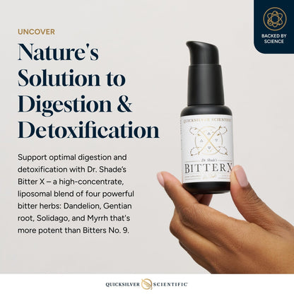 Quicksilver Scientific Dr. Shade's BitterX - Highly Concentrated Bitters for Digestion - Fast Acting Digestive Support & Liver Supplement with Dandelion Root, Gentian Root, Solidago & Myrrh (50ml) - Maple Wellness Supplements