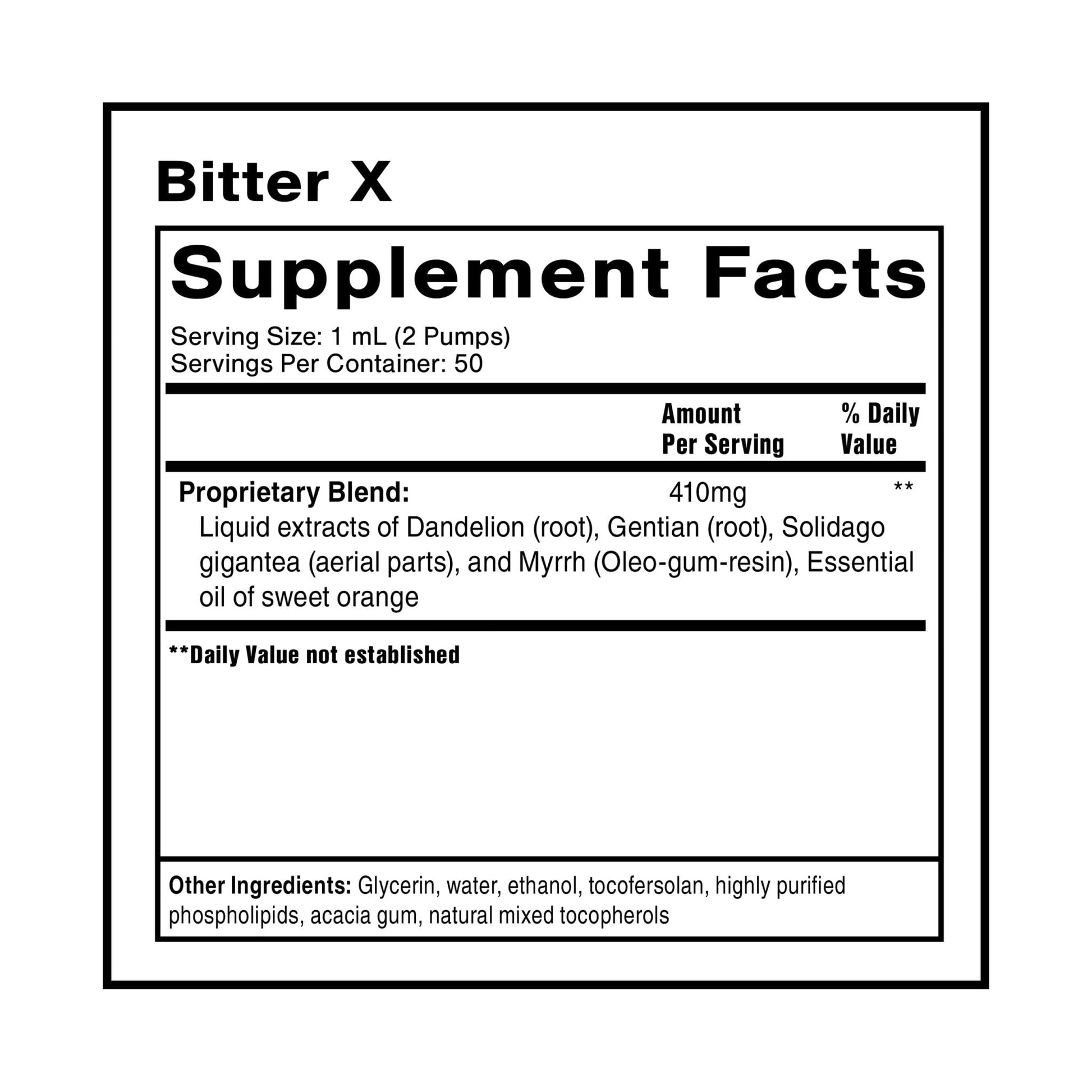 Quicksilver Scientific Dr. Shade's BitterX - Highly Concentrated Bitters for Digestion - Fast Acting Digestive Support & Liver Supplement with Dandelion Root, Gentian Root, Solidago & Myrrh (50ml) - Maple Wellness Supplements