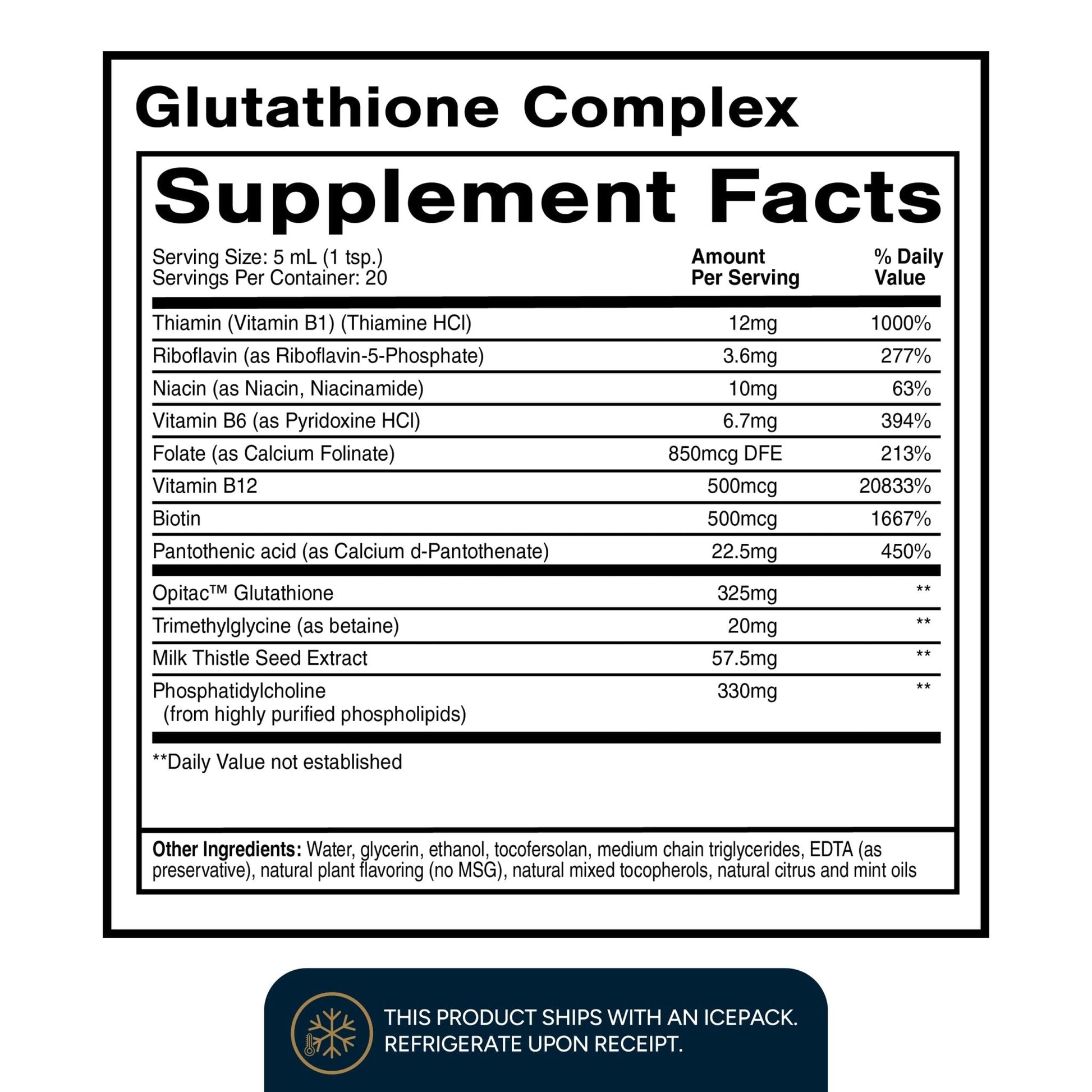 Quicksilver Scientific Glutathione Complex - Superior Absorption Antioxidant Supplement with Liquid Glutathione & Milk Thistle - Vitamin B Complex - Supplement for Daily Use (3.38 fl oz) - Maple Wellness Supplements
