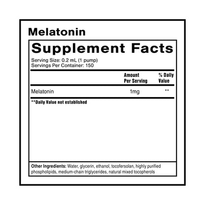 Quicksilver Scientific Liposomal Melatonin - Bedtime, Jet Lag & Immune Support Liquid for Adults - Efficient, Superior Absorption 1mg to Minimize Morning Drowsiness (30 ml) - Maple Wellness Supplements