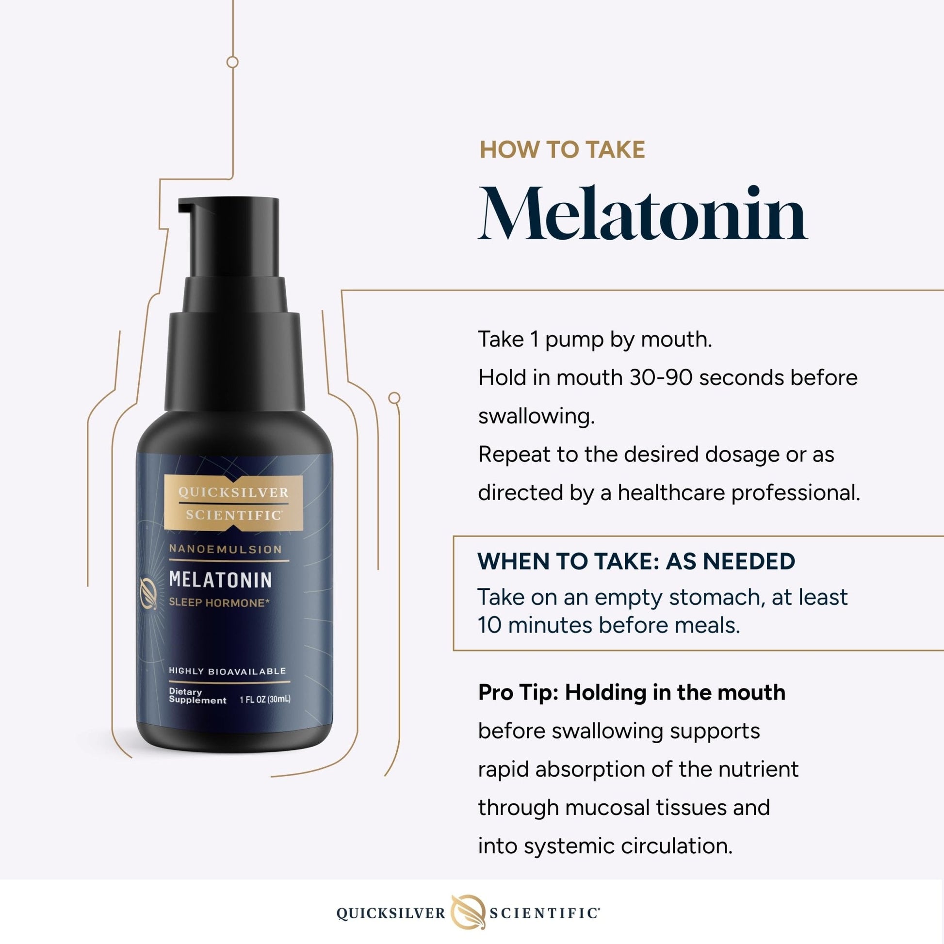 Quicksilver Scientific Liposomal Melatonin - Bedtime, Jet Lag & Immune Support Liquid for Adults - Efficient, Superior Absorption 1mg to Minimize Morning Drowsiness (30 ml) - Maple Wellness Supplements